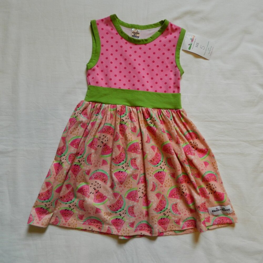 Girls size 5 Knit Dress Watermelon Chris n Missy